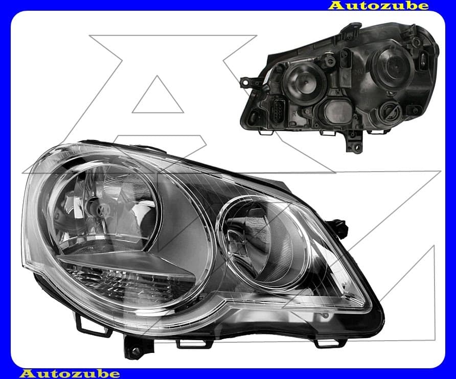 Fényszóró jobb króm házas (H7/H1) motorral {TYC} Fényszóró jobb króm házas (H7/H1) motorral {TYC}