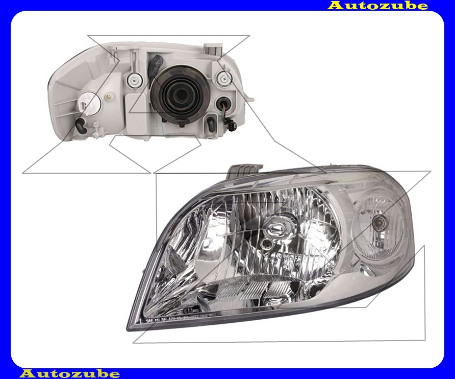 Fényszóró bal (H4) motorral {TYC} Fényszóró bal (H4) motorral {TYC}