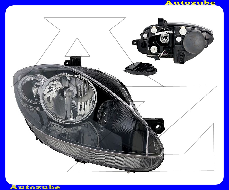 Fényszóró jobb fekete házas (H7/H1) (motor nélkül) {TYC} Fényszóró jobb fekete házas (H7/H1) (motor nélkül) {TYC}