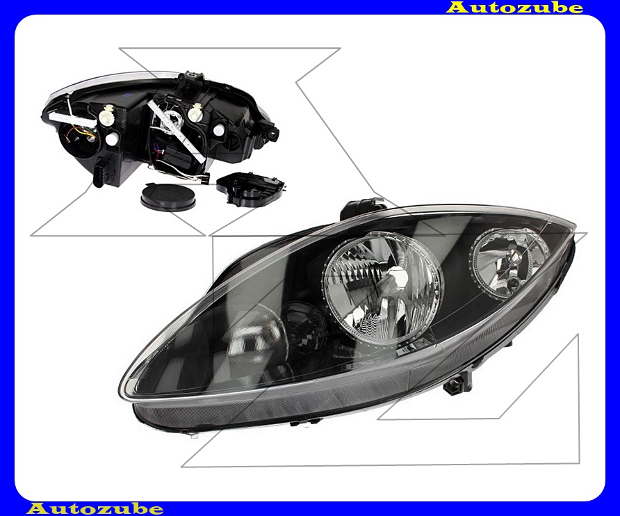 Fényszóró bal fekete házas (H7/H1) motorral {TYC} Fényszóró bal fekete házas (H7/H1) motorral {TYC}