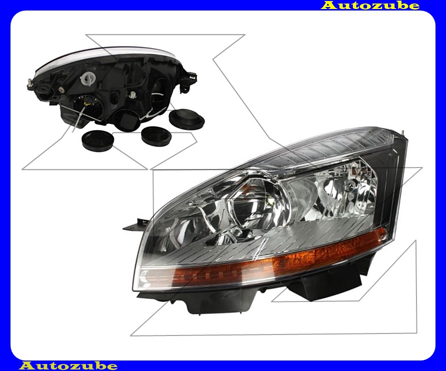 Fényszóró bal (H7/H1) motorral {TYC} Fényszóró bal (H7/H1) motorral {TYC}