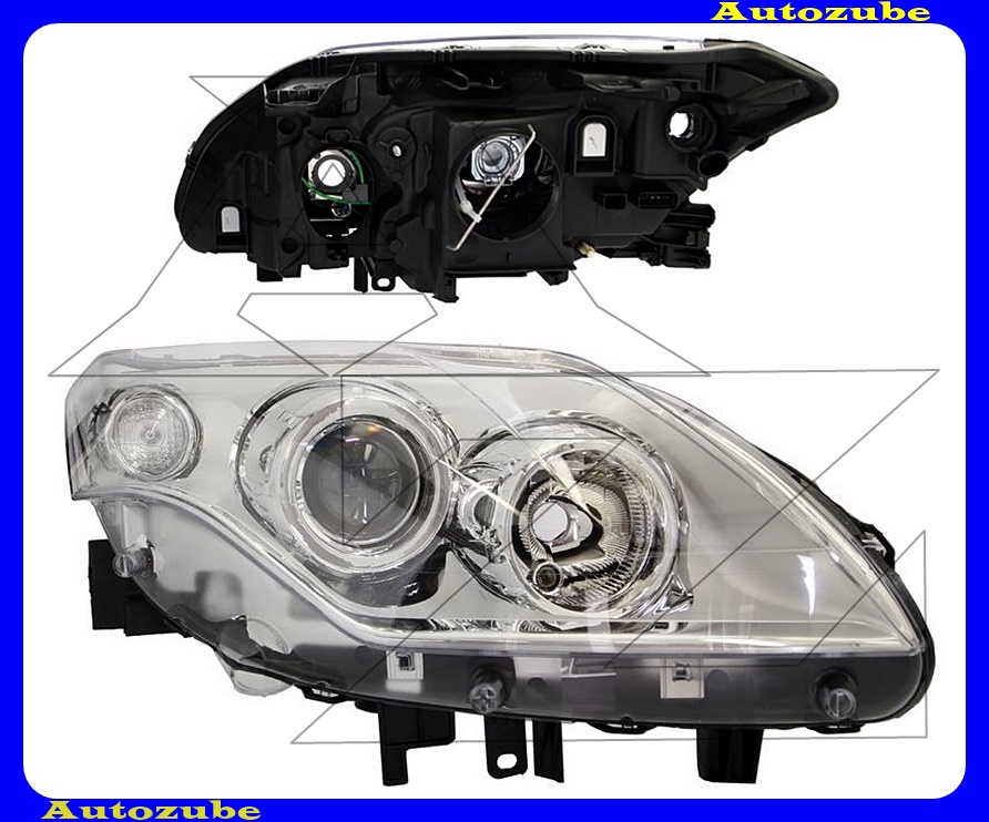 Fényszóró jobb króm házas (H7/H7) (motor nélkül) {TYC} Fényszóró jobb króm házas (H7/H7) (motor nélkül) {TYC}