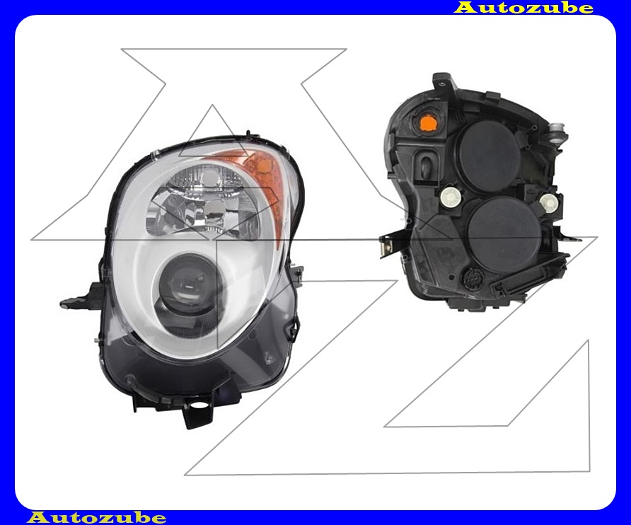 Fényszóró bal (H7/H7) króm házas, motorral {DEPO} Fényszóró bal (H7/H7) króm házas, motorral {DEPO}