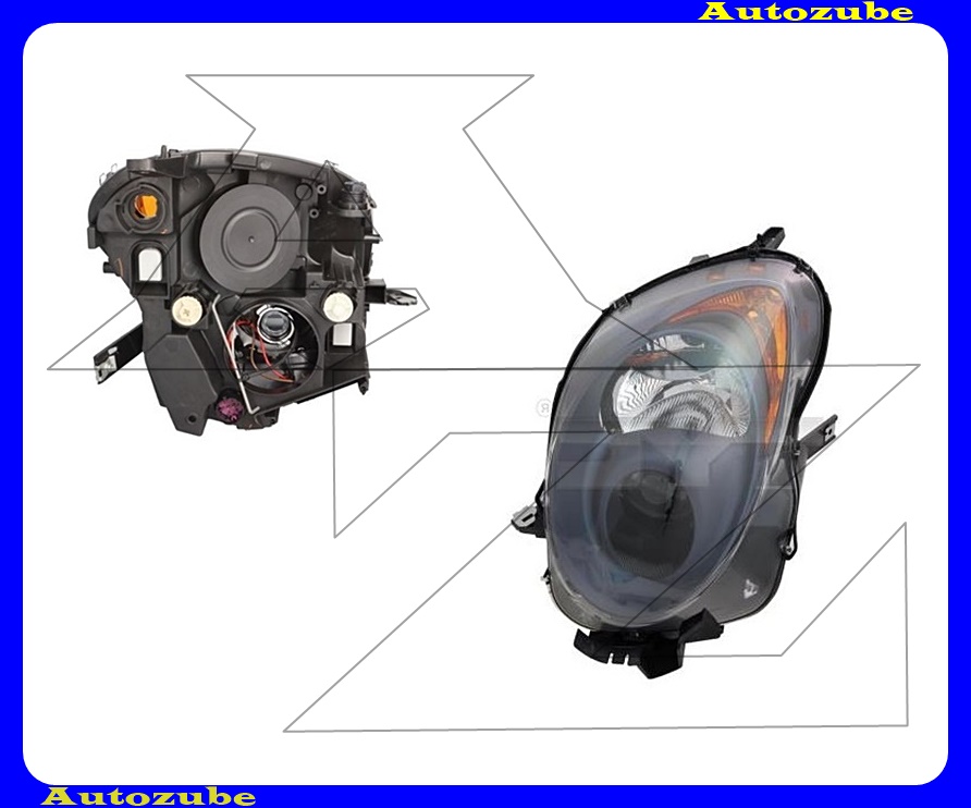 Fényszóró bal (H7/H7) szürkés-kékes házas, motorral {TYC} /RENDELÉSRE/ Fényszóró bal (H7/H7) szürkés-kékes házas, motorral {TYC} /RENDELÉSRE/