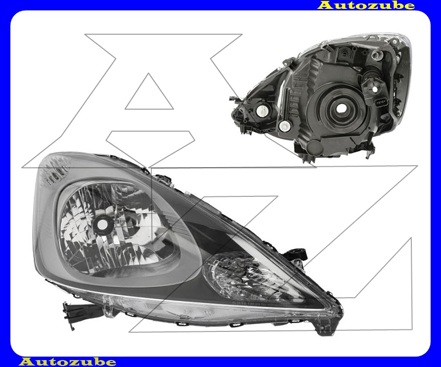Fényszóró jobb fekete házas (H4) motorral {TYC} Fényszóró jobb fekete házas (H4) motorral {TYC}
