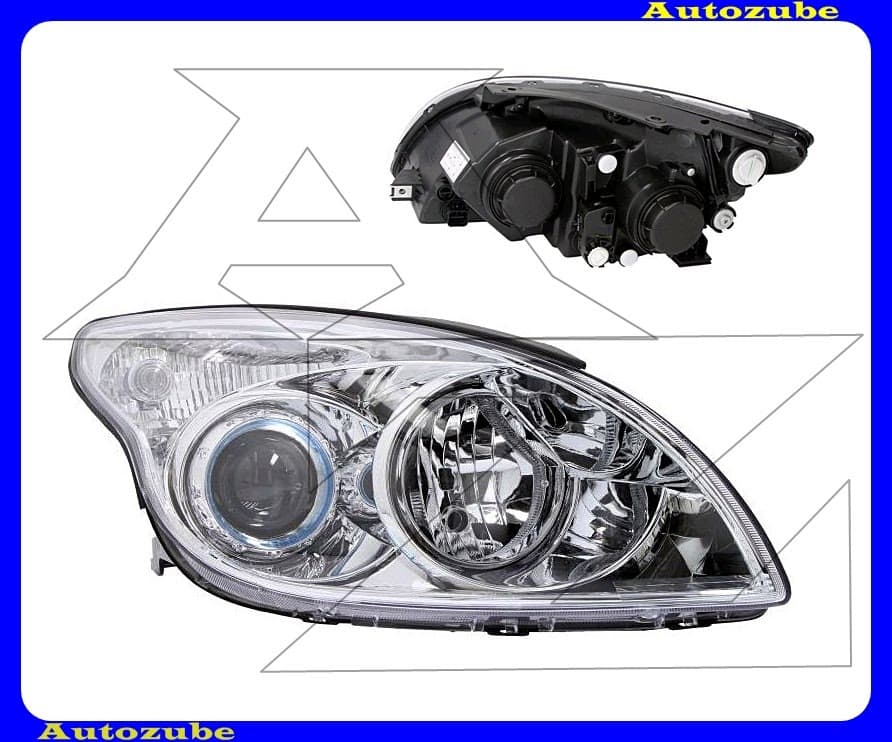 Fényszóró jobb (H7/H1) króm házas, motorral {TYC} Fényszóró jobb (H7/H1) króm házas, motorral {TYC}