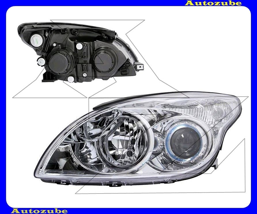 Fényszóró bal (H7/H1) króm házas (motor nélkül) {TYC} Fényszóró bal (H7/H1) króm házas (motor nélkül) {TYC}