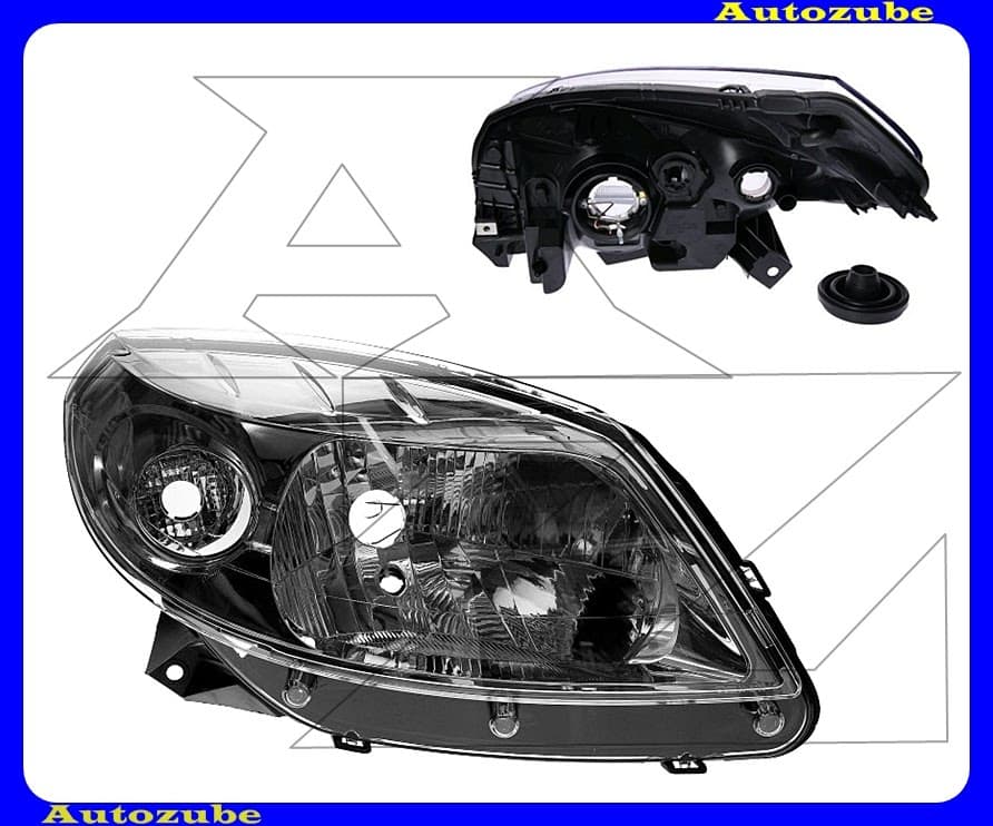 Fényszóró jobb (H4) króm házas (motor nélkül) {TYC} Fényszóró jobb (H4) króm házas (motor nélkül) {TYC}
