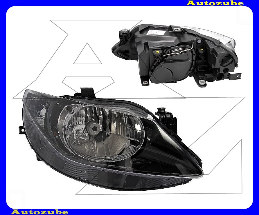 Fényszóró jobb fekete házas (H4) motorral {TYC} Fényszóró jobb fekete házas (H4) motorral {TYC}