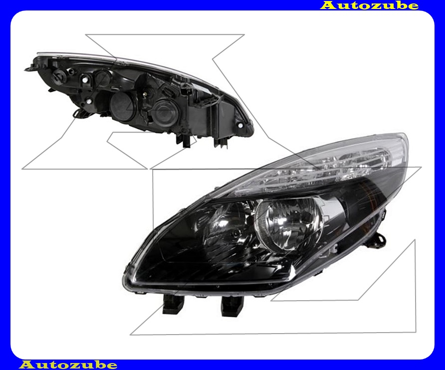 Fényszóró bal (H7/H7) (motor nélkül) {TYC} Fényszóró bal (H7/H7) (motor nélkül) {TYC}