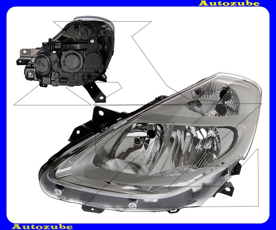 Fényszóró bal króm házas (H7/H7) motorral {TYC} Fényszóró bal króm házas (H7/H7) motorral {TYC}