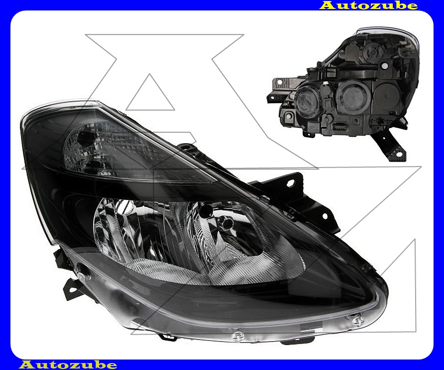 Fényszóró jobb fekete házas (H7/H7) (motor nélkül) {TYC} Fényszóró jobb fekete házas (H7/H7) (motor nélkül) {TYC}