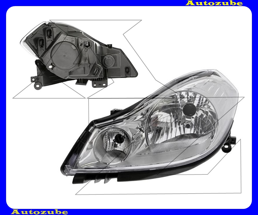 Fényszóró bal (H4) (motor nélkül) {TYC} /RENDELÉSRE/ Fényszóró bal (H4) (motor nélkül) {TYC} /RENDELÉSRE/