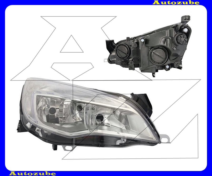 Fényszóró jobb króm házas (H7/H7/W21/5W) nappali fénnyel, motorral {DEPO} Fényszóró jobb króm házas (H7/H7/W21/5W) nappali fénnyel, motorral {DEPO}