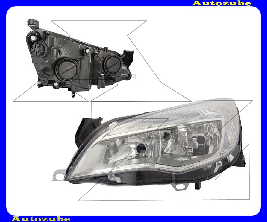 Fényszóró bal króm házas (H7/H7/W21/5W) nappali fénnyel, motorral {DEPO} Fényszóró bal króm házas (H7/H7/W21/5W) nappali fénnyel, motorral {DEPO}