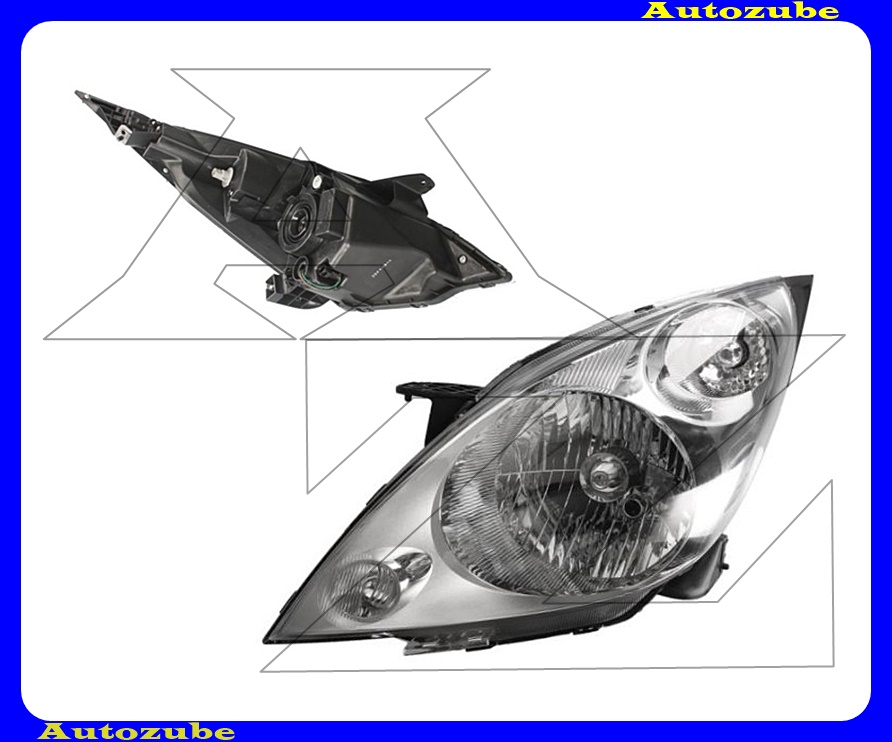 Fényszóró bal (H4) motorral {TYC} Fényszóró bal (H4) motorral {TYC}