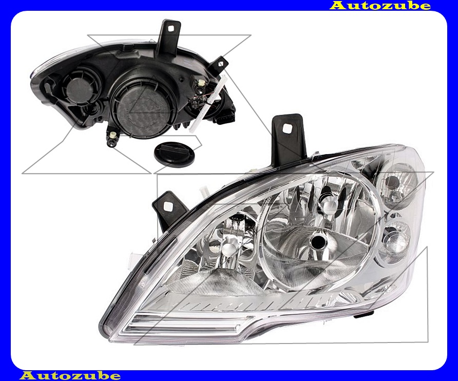 Fényszóró bal ködlámpás (3xH7/W21/5W) nappali fénnyel, motorral {TYC} Fényszóró bal ködlámpás (3xH7/W21/5W) nappali fénnyel, motorral {TYC}