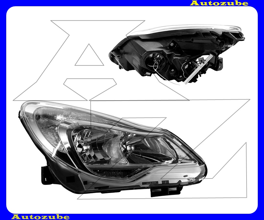 Fényszóró jobb króm házas (H7/H1/PY24W) nappali fénnyel, motorral {TYC} Fényszóró jobb króm házas (H7/H1/PY24W) nappali fénnyel, motorral {TYC}