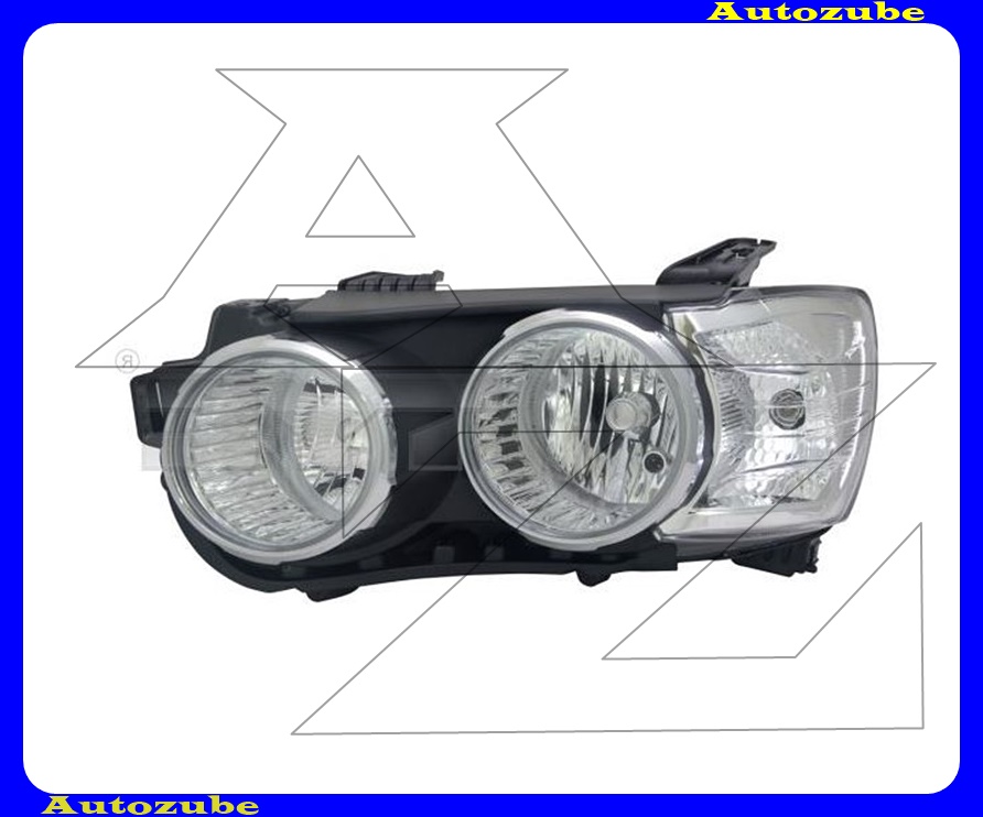 Fényszóró bal króm kerettel (H7/H7) motorral  {TYC}