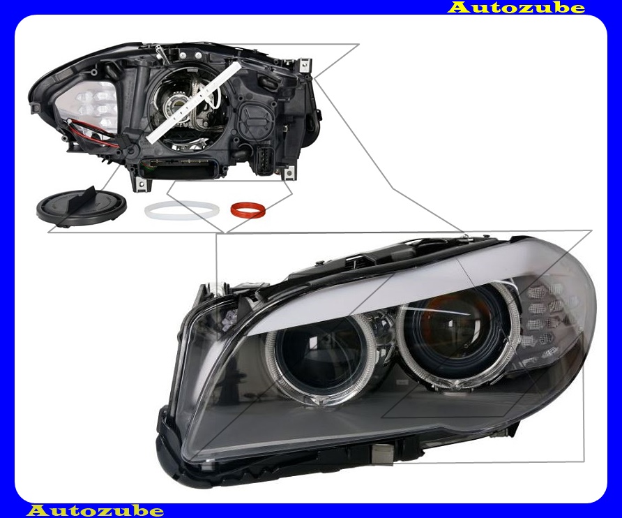 Fényszóró bal Bi-XENON (D1S/LED) motorral (izzó és elektronika nélkül) {TYC} Fényszóró bal Bi-XENON (D1S/LED) motorral (izzó és elektronika nélkül) {TYC}