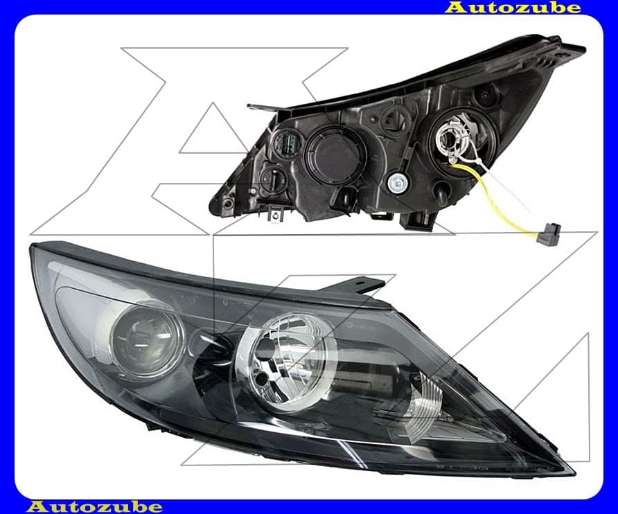 Fényszóró jobb (H7/H7) fekete házas, motor nélkül {TYC} Fényszóró jobb (H7/H7) fekete házas, motor nélkül {TYC}