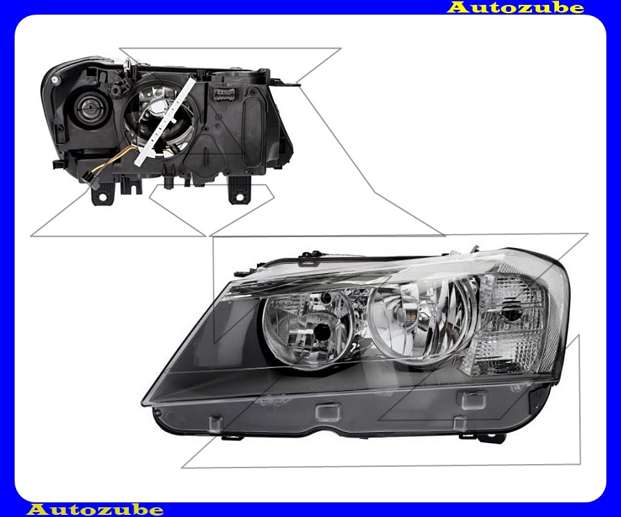Fényszóró bal (H7/H7) motorral {TYC} Fényszóró bal (H7/H7) motorral {TYC}