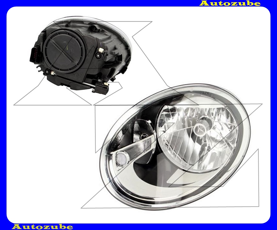 Fényszóró bal (H4) motorral {TYC} Fényszóró bal (H4) motorral {TYC}