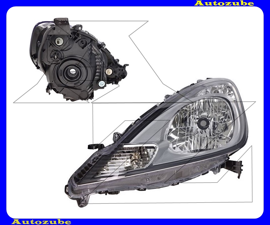 Fényszóró bal (H4) kézi/elektromos állítású is. {TYC} Fényszóró bal (H4) kézi/elektromos állítású is. {TYC}