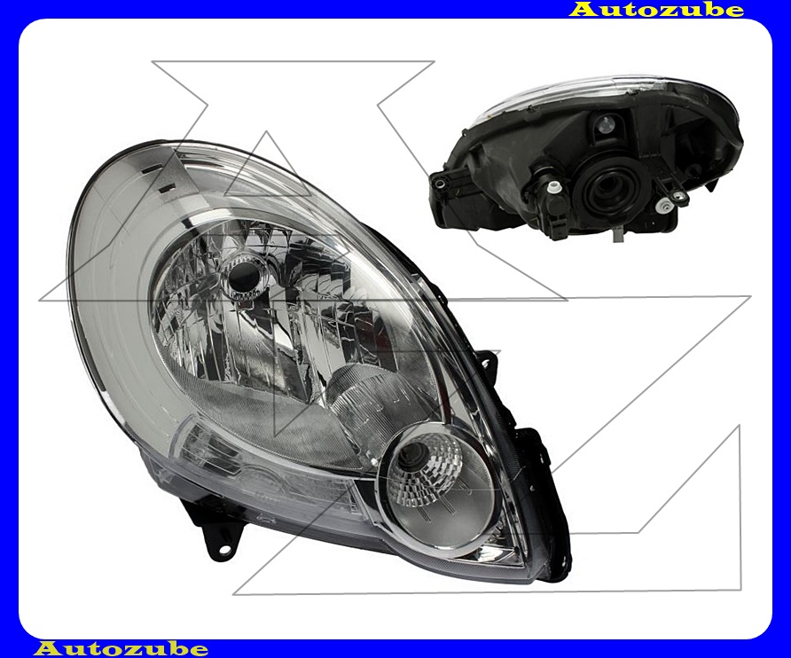Fényszóró jobb króm házas (H4) motorral {TYC} Fényszóró jobb króm házas (H4) motorral {TYC}