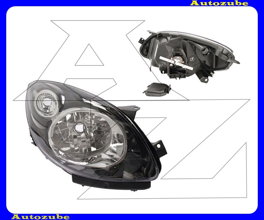 Fényszóró jobb fekete házas (H4) motorral {TYC} Fényszóró jobb fekete házas (H4) motorral {TYC}