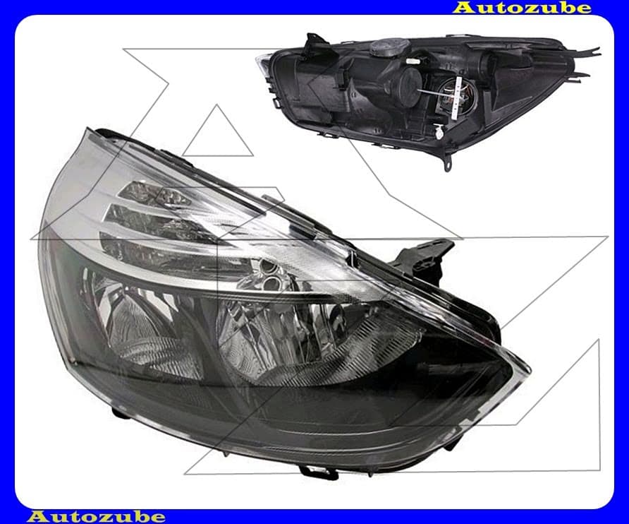 Fényszóró jobb, fekete díszléccel (H7/H1) motorral {TYC} Fényszóró jobb, fekete díszléccel (H7/H1) motorral {TYC}