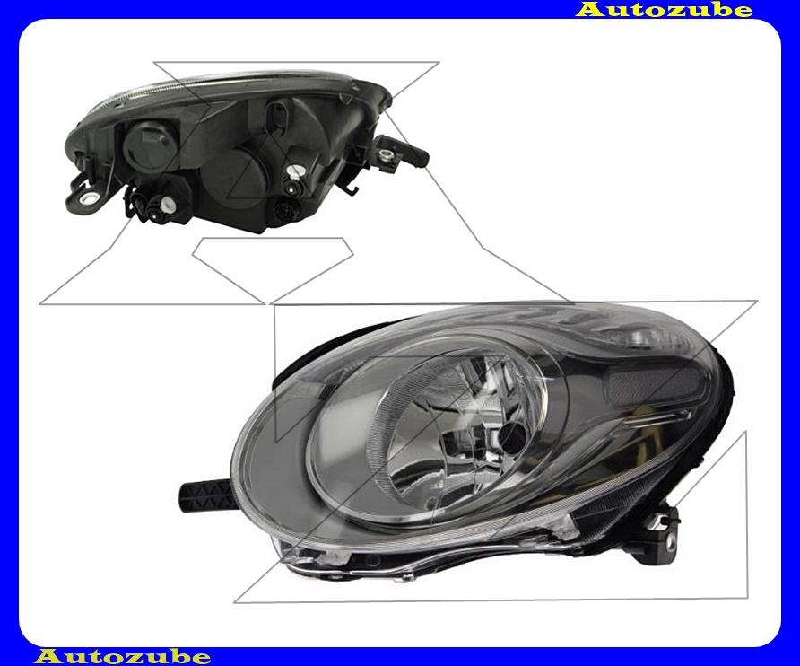 Fényszóró tompított bal (H7) motorral {TYC} Fényszóró tompított bal (H7) motorral {TYC}