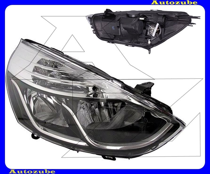 Fényszóró jobb, króm díszléccel (H7/H1) motorral {TYC} Fényszóró jobb, króm díszléccel (H7/H1) motorral {TYC}