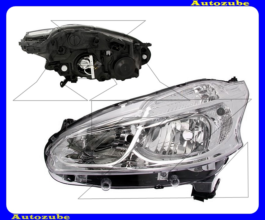 Fényszóró bal (H7/H7/W21/5W) (motor nélkül) {TYC} Fényszóró bal (H7/H7/W21/5W) (motor nélkül) {TYC}