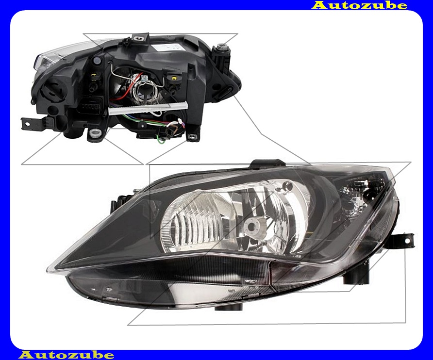 Fényszóró bal (H4) (motor nélkül) {TYC} Fényszóró bal (H4) (motor nélkül) {TYC}