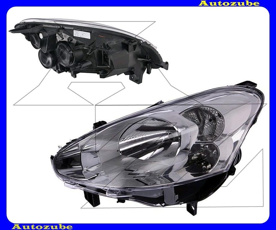 Fényszóró bal (H4) motorral {TYC} Fényszóró bal (H4) motorral {TYC}