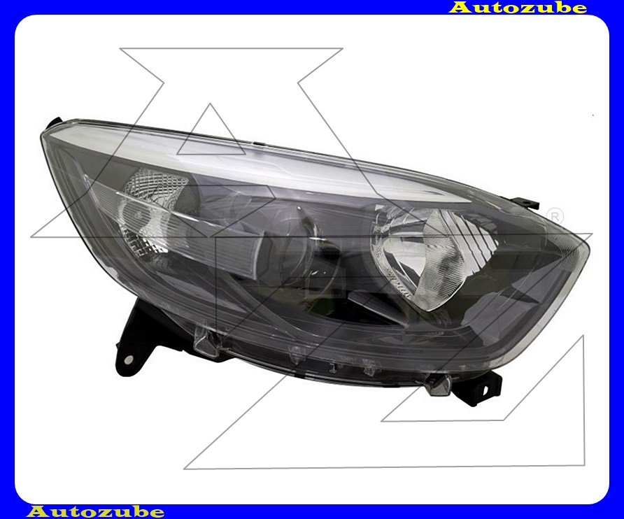 Fényszóró jobb (H1/H1) fekete díszléccel, motorral {TYC} Fényszóró jobb (H1/H1) fekete díszléccel, motorral {TYC}