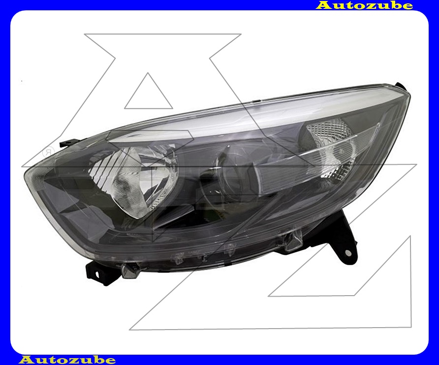 Fényszóró bal (H1/H1) fekete díszléccel, motorral {TYC} Fényszóró bal (H1/H1) fekete díszléccel, motorral {TYC}