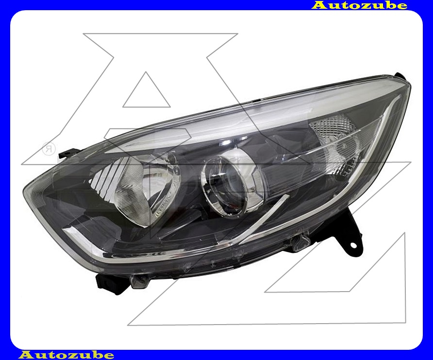 Fényszóró bal (H1/H1) króm díszléccel, motorral {DEPO} Fényszóró bal (H1/H1) króm díszléccel, motorral {DEPO}