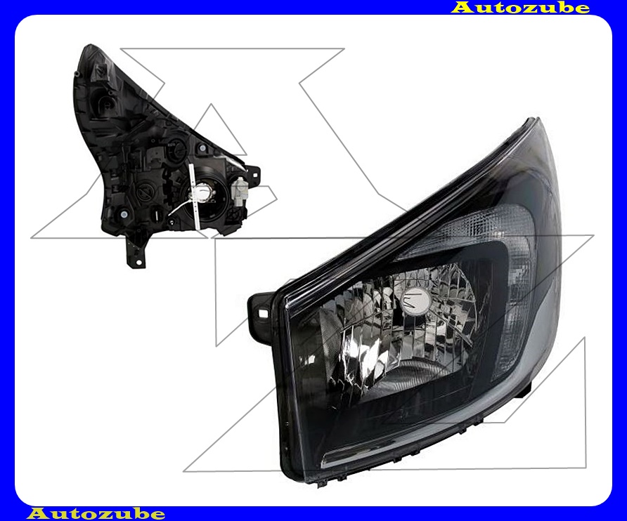 Fényszóró bal (H4/W21/5W) nappali fénnyel, motorral {TYC} Fényszóró bal (H4/W21/5W) nappali fénnyel, motorral {TYC}