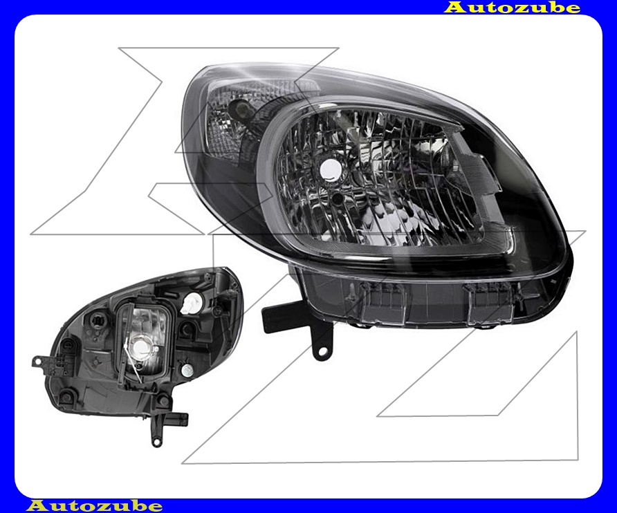 Fényszóró jobb fekete házas (H4) (motor nélkül) {TYC} Fényszóró jobb fekete házas (H4) (motor nélkül) {TYC}