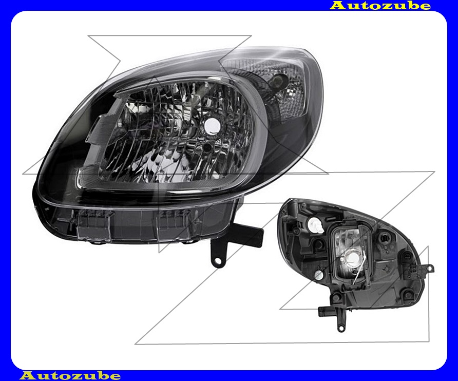 Fényszóró bal fekete házas (H4) (motor nélkül) {TYC} Fényszóró bal fekete házas (H4) (motor nélkül) {TYC}