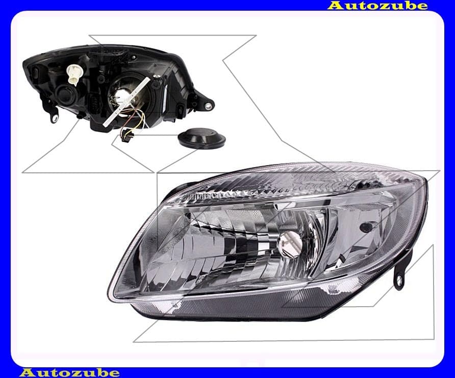 Fényszóró bal (H4) motorral {TYC} Fényszóró bal (H4) motorral {TYC}