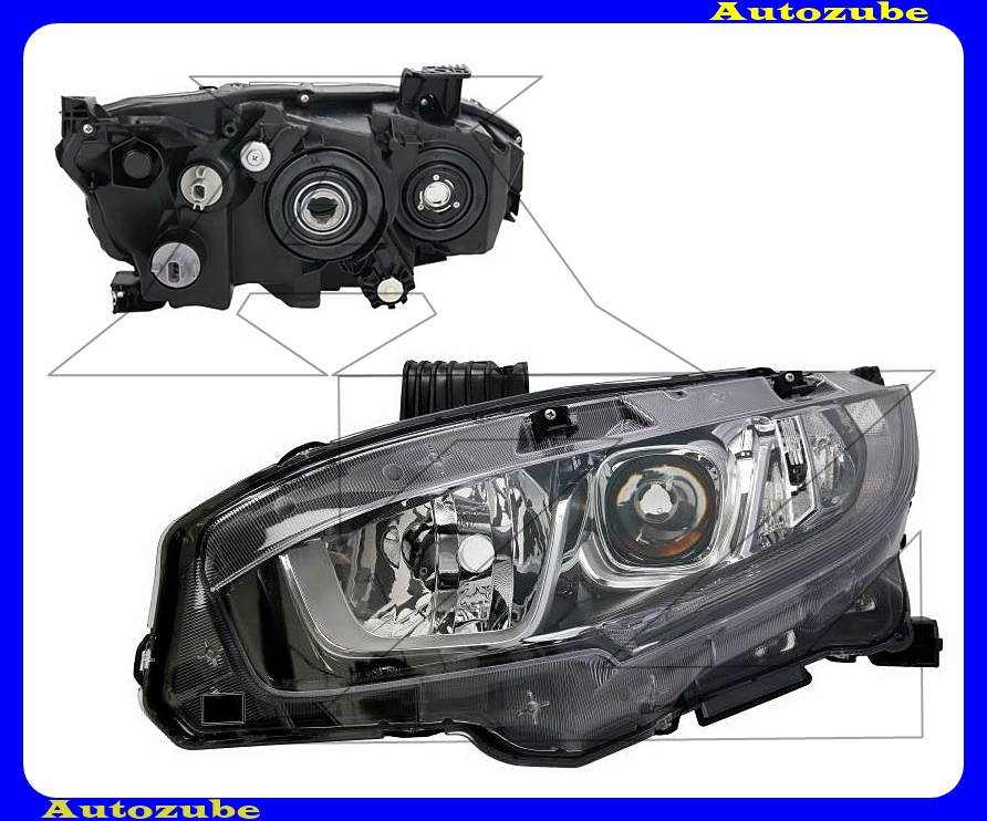 Fényszóró bal (H11/HB3/LED) nappali fénnyel, motorral {TYC} Fényszóró bal (H11/HB3/LED) nappali fénnyel, motorral {TYC}