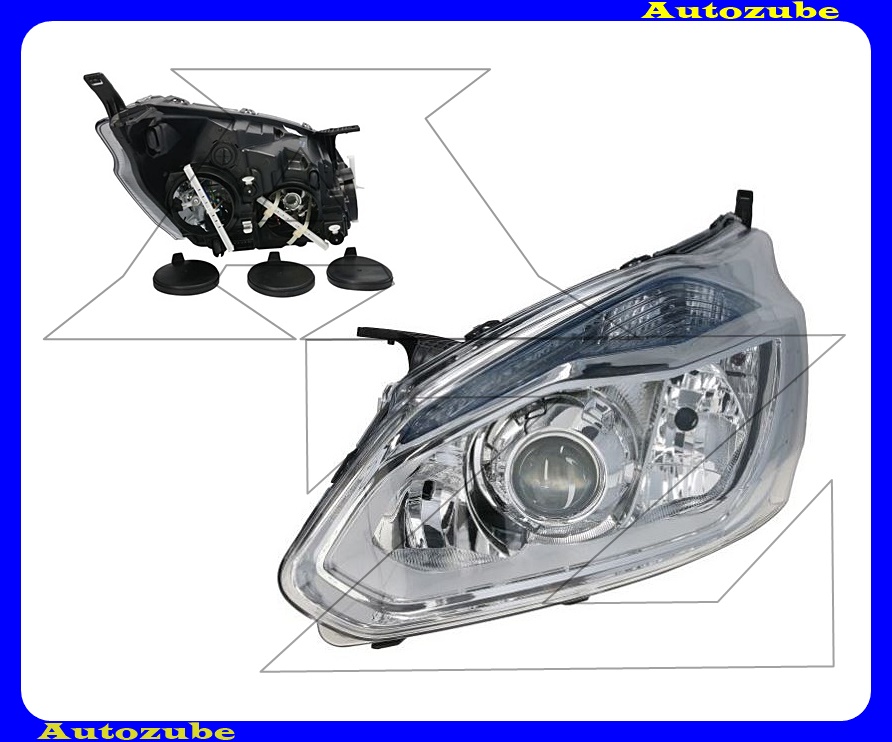 Fényszóró bal (H7/H15/H1) króm házas, statikus kanyarkövetős, nappali fénnyel, motorral {TYC} Fényszóró bal (H7/H15/H1) króm házas, statikus kanyarkövetős, nappali fénnyel, motorral {TYC}