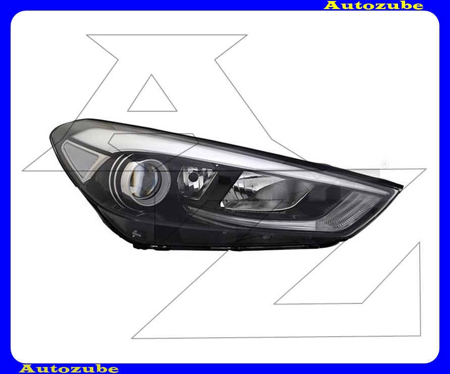 Fényszóró jobb (H7/H7/H7/LED) motorral {TYC} Fényszóró jobb (H7/H7/H7/LED) motorral {TYC}