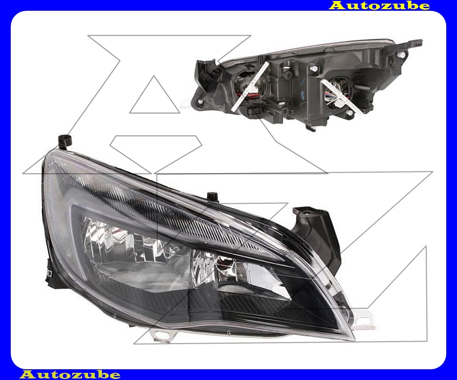 Fényszóró jobb (H7/H7/LED) fekete díszléccel, nappali fénnyel, motorral) {TYC} Fényszóró jobb (H7/H7/LED) fekete díszléccel, nappali fénnyel, motorral) {TYC}