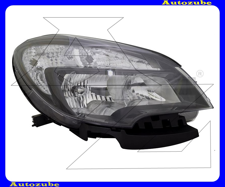 Fényszóró jobb (HB3/H7) fekete házas, motorral {TYC} Fényszóró jobb (HB3/H7) fekete házas, motorral {TYC}