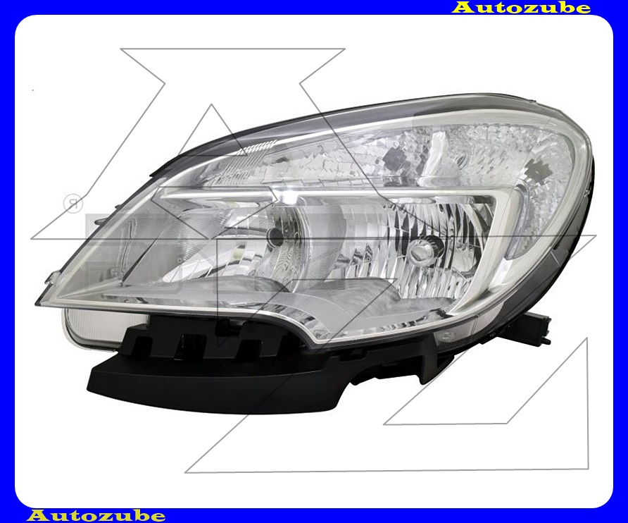 Fényszóró bal (HB3/H7) króm házas, motorral {TYC} Fényszóró bal (HB3/H7) króm házas, motorral {TYC}