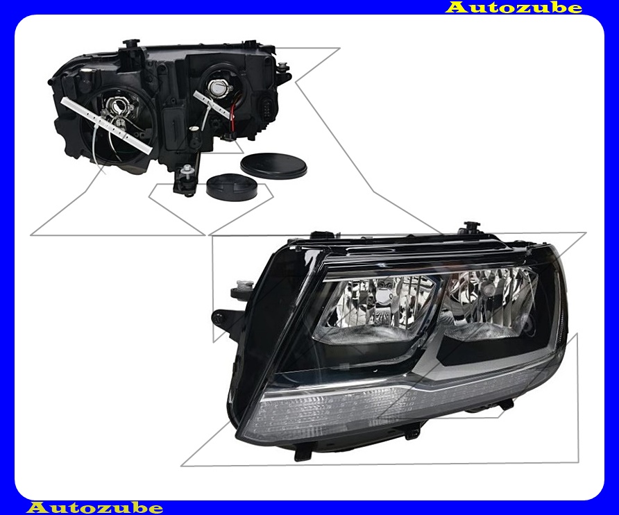 Fényszóró bal (H7/H7/PW24W) motorral {TYC} Fényszóró bal (H7/H7/PW24W) motorral {TYC}